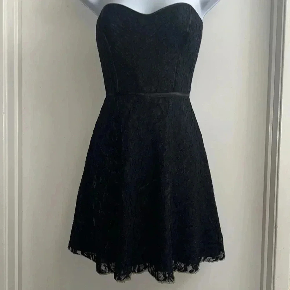 Devlin Black Lace Strapless Mini Dress - Size Small NWOT
